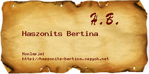 Haszonits Bertina névjegykártya